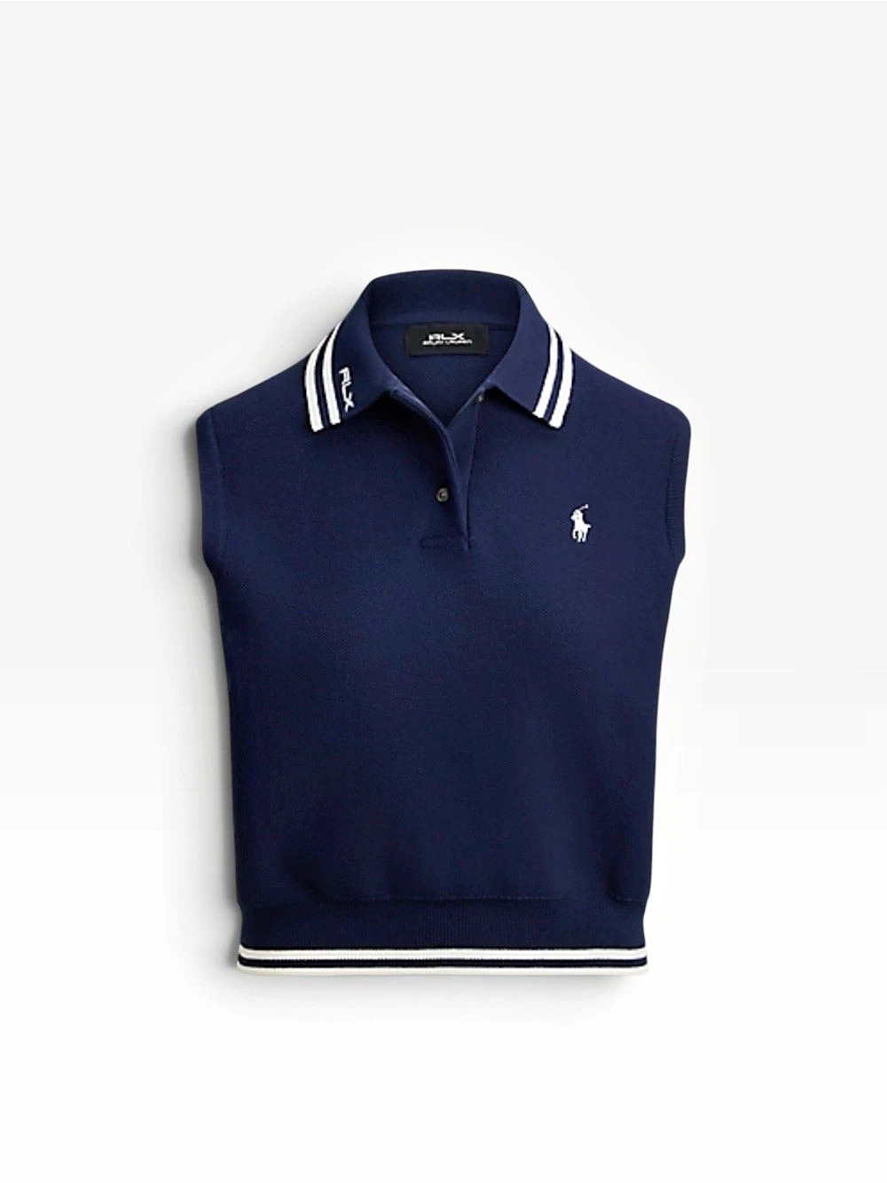 Ralph Lauren RLX Cotton-Blend Polo-Collar Sweater Sleeveless NWT PONY